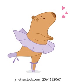 
cute capybara ballerina, capybara dancing