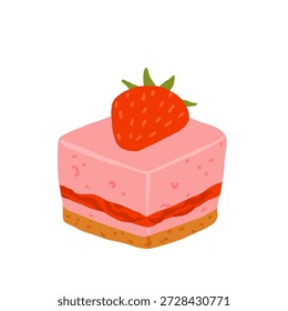 Cute capybara with cakes and desserts vector set, kawaii sleeping capybara characters with strawberry cake, bakery sweets. Cozy food illustrations for birthday, cafe and stickers