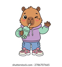 Cute Capybara Cartoon Character