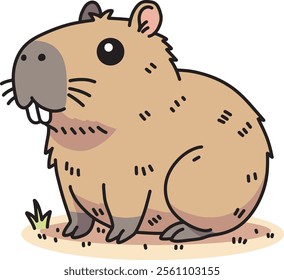 Cute capybara cartoon hand drawn design art which can be used for your stuff
