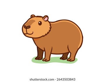 Ilustração de desenho animado capivara bonito - Adorável Clipart animal