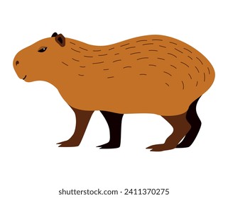 Cute capybara. Cartoon, Vektorgrafik, einzelne Komponente für Ihr Design