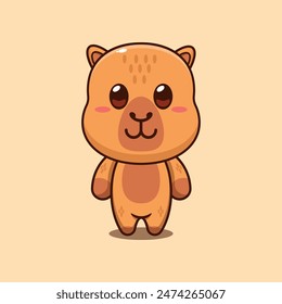 Cute capybara cartoon vector illustration.
Vector cartoon Illustration suitable for poster, brochure, web, mascot, sticker, logo and icon.