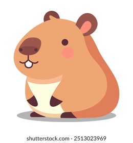 cute capybara cartoon wild animal vector illustration template design