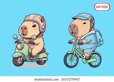 cute capybara clip art and vector for educational purposes