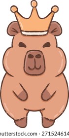 Capibara lindo con la ilustración de la corona