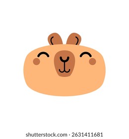 Cute Capybara Face icon. Capybara head sign