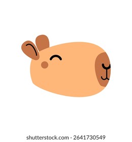 Cute Capybara Face icon. Capybara head sign