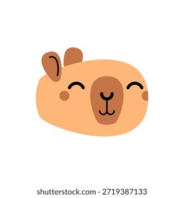 Cute Capybara Face icon. Capybara head sign