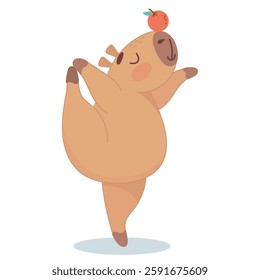 cute capybara, funny, fat, yoga, capybara doing yoga, capybara yogi, yogi, exercise, pose, sticker, sport, health, gymnast, flexible, plastic, capybara