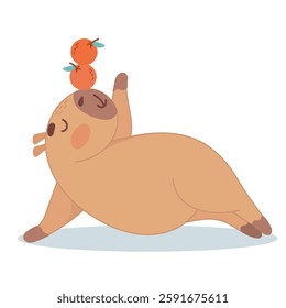 cute capybara, funny, fat, yoga, capybara doing yoga, capybara yogi, yogi, exercise, pose, sticker, sport, health, gymnast, flexible, plastic, capybara