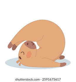 cute capybara, funny, fat, yoga, capybara doing yoga, capybara yogi, yogi, exercise, pose, sticker, sport, health, gymnast, flexible, plastic, capybara