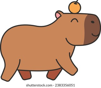 Icono de capibara. Caricatura animal. Ilustración vectorial.