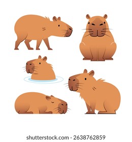 cute capybara illustration Isolate on a white background