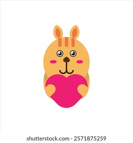 Cute capybara love icon illustration, cute love animals vector design for valentines day theme pattern illustration. 