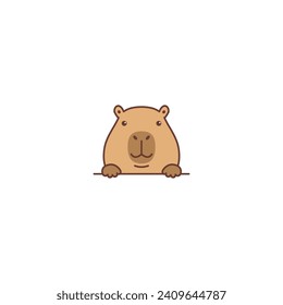 Dibujo de búsqueda de capibara, ilustración vectorial