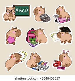 Adesivos capivaras bonitos para projetos criativos.