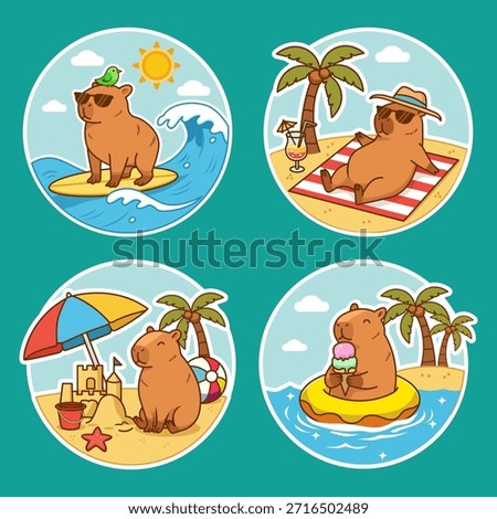 Cute Capybara Summer Vacation Adventures