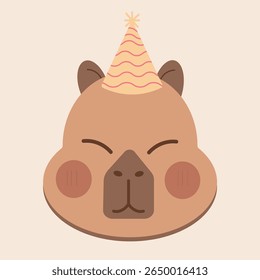 Cute Capybara Wearing Party Hat 