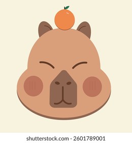cute capybaras. Characters in cartoon flat style. Trendy vector illustration.