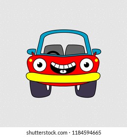 Cute Car Cartoon Vector Illustration