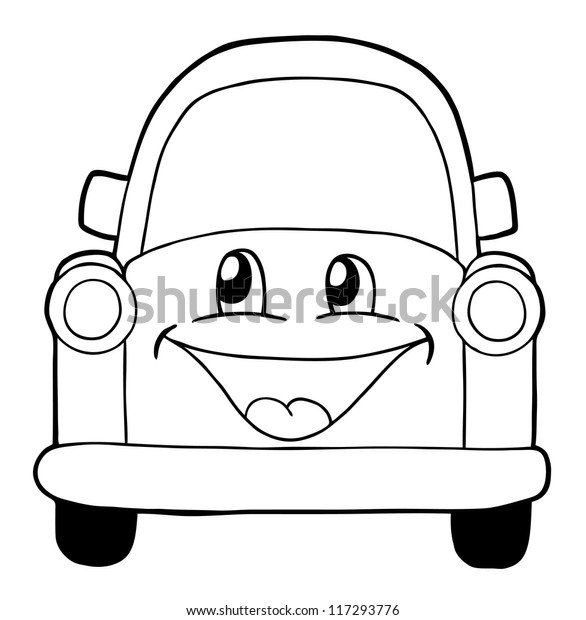 cute car coloring page illustration stock vector royalty