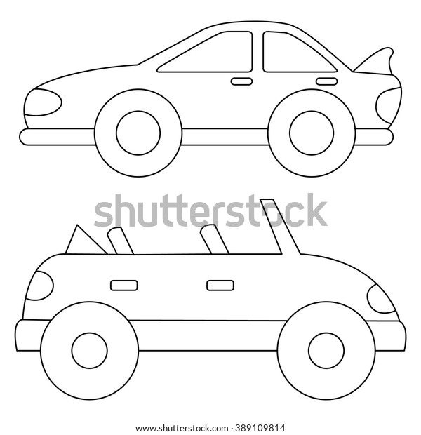 cute car coloring page illustration kids stock vector