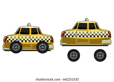 Cute Car Game Character. A vector game art character design ready for animation - all limbs or parts of body are fully customizable.