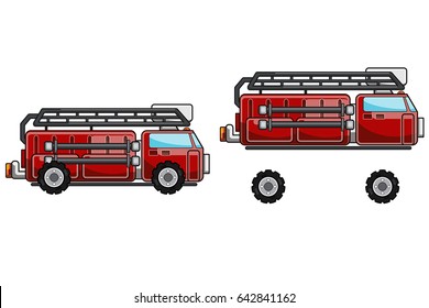 Cute Car Game Character. A vector game art character design ready for animation - all limbs or parts of body are fully customizable.