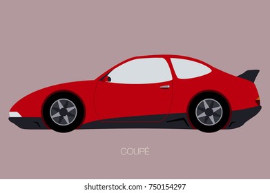 cute car icon, vector flat design car, side view of car, automobile, motor vehicle