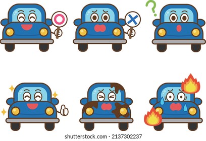 Conjunto de materiales de ilustración de coches de corte