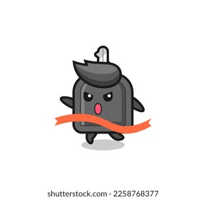 cute car key illustration is reaching the finish , cute style design for t shirt, sticker, logo element