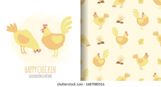 cute car seamless pattern with doodle illustration card editable template