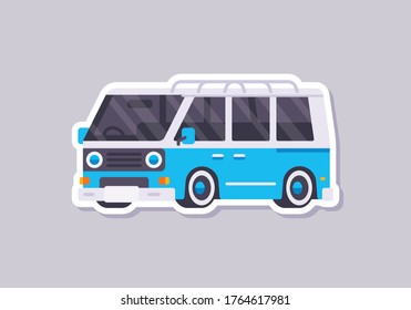 Pegatina de coche con estilo plano. Ilustración de vagones vectores