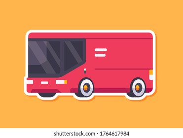 Cute Car Sticker in Flat Style. Vector Car Illustration