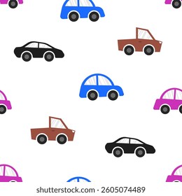 cute car toy pattern background. car illustration pattern background. cute car pattern illustration.