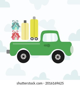 Cute Car Vektorgrafik. Cartoon-Stilkollektion für süße Aufkleber, Kindergarten, Kinderzimmer-Design und Plakat