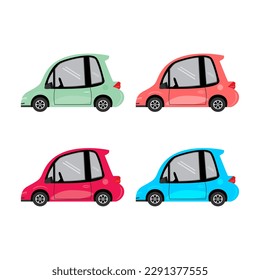 Cute car vector illustration set.