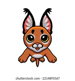 Cute Caracal Cat Cartoon Posing