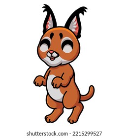 Cute caracal cat cartoon standing