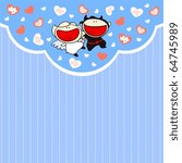 Cute card with angel and devil couple