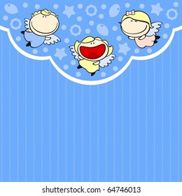 Cute card with baby angels