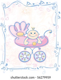 Cute card for baby girl.