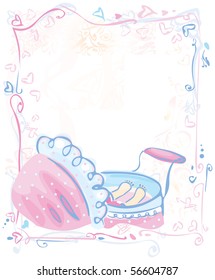 Cute card for baby girl.