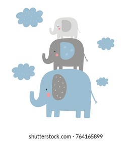 Cute card for Baby Shower with elephant