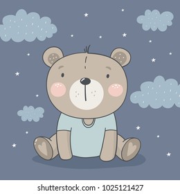 Cute Card With Bear. 