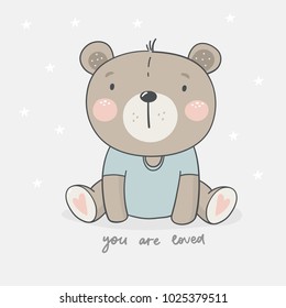 Cute card with bear baby