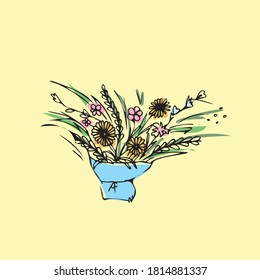 Cute card with beautiful flower 