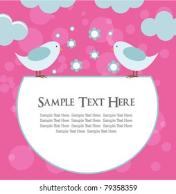 cute card with birds