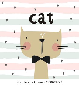 Cute card with cat